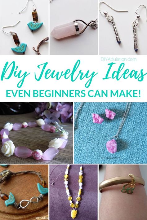 These DIY jewelry ideas even beginners can make will have you creating your own custom pieces in no time. Easily learn the basics of jewelry-making today. Diy Jewelry For Beginners, Diy Jewelry Ideas, Making Jewelry For Beginners, Diy Jewelry Making Tutorials, Buy Wholesale Jewelry, Diy Bracelet Designs, Handmade Jewelry Tutorials, Jewelry Making Project, Homemade Jewelry