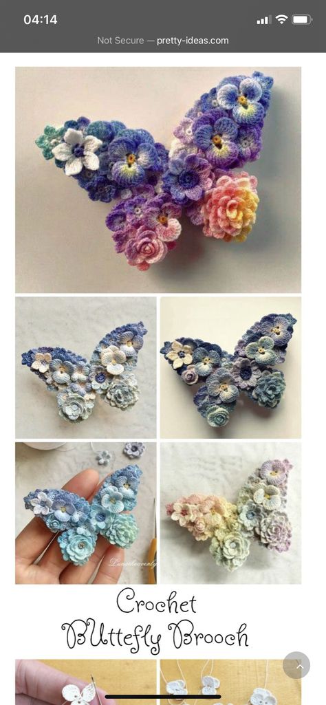 Crochet Butterfly Free Pattern, Art Au Crochet, Crochet Butterfly Pattern, Confection Au Crochet, Crocheted Flowers, Crochet Motif Patterns, Crochet Butterfly, Crochet Simple, Pola Sulam