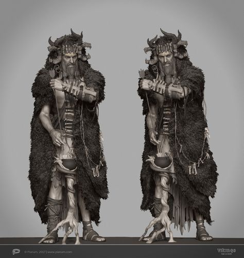 ArtStation - Shaman viking, Roman Kizima Nordic Armor, Nordic Shaman, Shaman Character, Norse Shaman, Viking Shaman, Bone Armor, Rp Chat, Viking Armor, Female Samurai