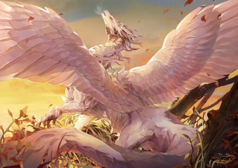 Fluffy White Dragon, Feathered Dragon, Mythical Creature Art, Cool Dragons, Cute Fantasy Creatures, Creature Drawings, Fantasy Creatures Art, Dragon Artwork, Mythical Creatures Art