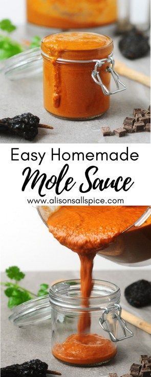 Easy Homemade Mole Sauce by Alison's Allspice, Mole recipe, Mexican mole, Mexican sauce recipe, Easy mole, fast mole, quick mole, Easy Mole Recipe, Mole Recipe Mexican, Mexican Sauce Recipes, Mexican Sauces, Mexican Mole, Mole Recipe, Traditional Spanish Recipes, Mexican Sauce, Recipe Mexican