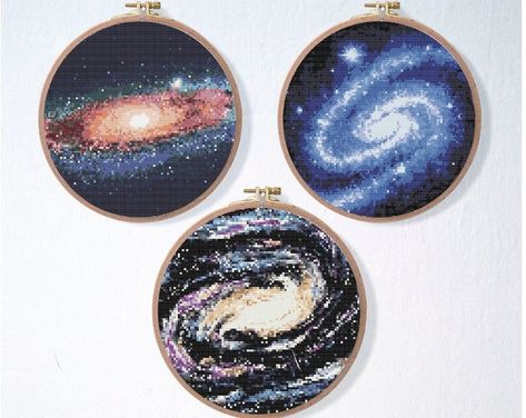 Space Cross Stitch, Cross Stitch Nature, Galaxy Cross, Cross Stitch Silhouette, Color Explosion, Sky Stars, Funny Cross Stitch Patterns, Cat Cross Stitch Pattern, Stars Pattern