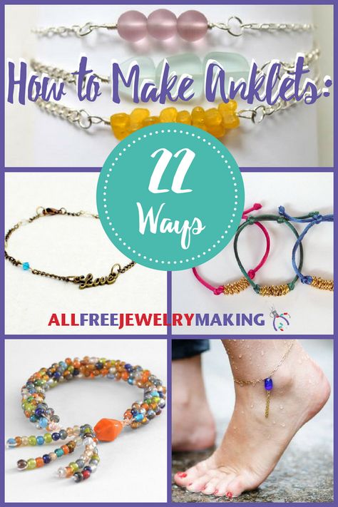 How to Make Anklets: 22 Ways Anklet Making Ideas, Diy Beaded Anklet Ideas, How To Make Anklets, Fishtail Friendship Bracelets, Anklets To Make, Easy Bracelets, Wrap Bracelet Tutorial, Anklets Diy, String Jewelry