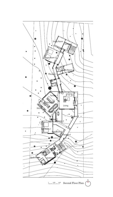 Koshino House, North Arrow, Cluster House, Architecture Concept Diagram, Architecture Design Sketch, Concept Diagram, Plan Drawing, Architecture Design Concept, Architectural Drawing