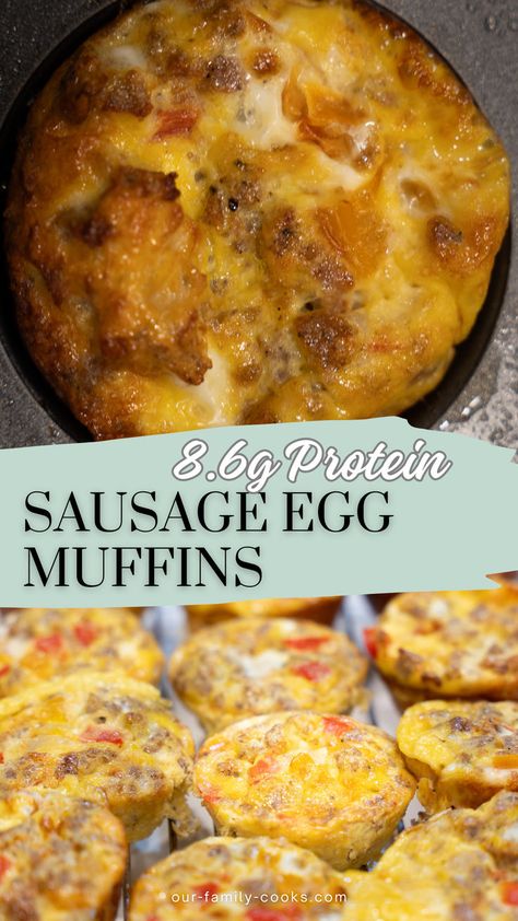 Delicious High Protein Breakfast, Chicken Sausage And Eggs Breakfast, Macro Breakfast Meal Prep, Protein On The Go Breakfast, Protein Sausage Muffins, Easy Sausage Egg Bake, Easy Breakfast Ideas For Diabetics, 75 Hard Breakfast Ideas, Egg Bites Muffin Tins High Protein