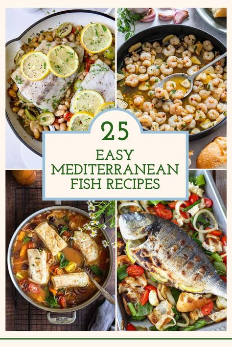 25 Easy Mediterranean Fish Recipes Mediterranean Main Course, Mediterranean Diet Recipes Fish, Mediterranean Diet Fish Recipes, Mediterranean Diet Fish, Mediterranean Fish Recipes, Mediterranean Keto, Grilled Salmon Kabobs, Mediterranean Fish, Creamy Salmon Pasta