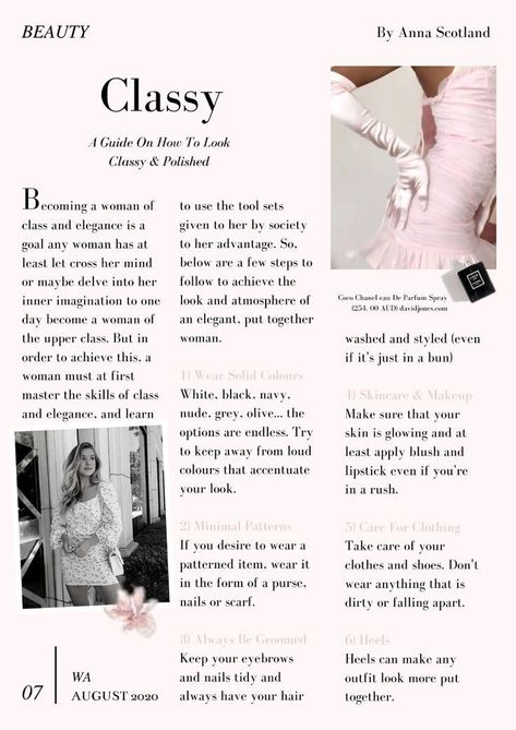 Classic Things, High Quality Woman, Energy Aesthetic, Woman Tips, Stile Blair Waldorf, Etiquette And Manners, Mode Tips, Act Like A Lady, Pretty Princess