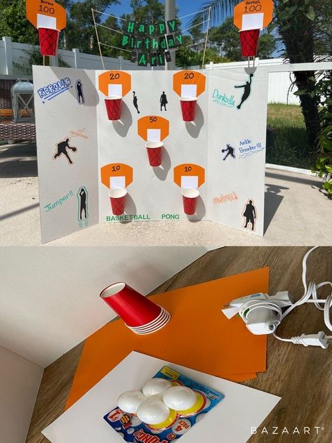 Sport Themed Birthday Party Games, Basketball Theme Birthday Decorations, Sports Day Birthday Party Ideas, Sports Birthday Activities, Boys Birthday Party Games Indoor, Basketball Birthday Party Ideas Diy, Basketball Games For Party, Basketball Theme Birthday Party Games, Kids Sports Party Games