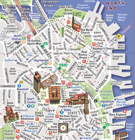 Map of Downtown Boston | Downtown Boston map by Stephan VanDam Boston Downtown, Boston Vacation, Boston Map, New England Road Trip, Downtown Boston, Boston Travel, East Coast Travel, East Coast Road Trip, John Hancock