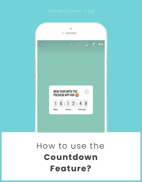 How to use the Countdown Insta Story feature? (+ awesome ideas) | The Preview App | Instagram Tips and Tricks, Instagram Theme Ideas | Plan your own Instagram Feed with the Preview App: https://thepreviewapp.com 😍 Insta Countdown Ideas, Countdown Instagram Story Ideas, Countdown Names Instagram, Birthday Countdown Names Instagram, Countdown Creative, Advance Happy Birthday, Instagram Feed Planner, Content Marketing Tools, Digital Birthday Cards