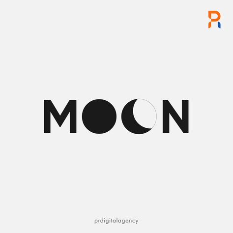 Moon Typography Design, Moon Light Logo Design, Moon Logo Design Creative, Moon Logo Ideas, Moon Calligraphy, Moon Typography, Moonlight Logo, Logo Lune, Moon Text