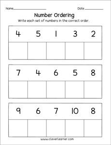 Free and fun number ordering printables for preschool and kindergarten children Number Ordering Activities Preschool, Worksheet For Lkg Maths, Ordering Numbers Kindergarten, Maths Worksheet For Class Kg, Ordering Numbers Worksheet Kindergarten, Ukg Class Maths Worksheet, Lkg Worksheets Maths, Maths Worksheet For Kindergarten, Kindergarten Number Activities