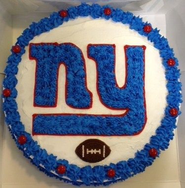 NY Giants New York Giants Birthday Cake, Ny Giants Cupcakes, Ny Giants Cake, Giant Birthday Cake, Simpsons Cake, Giant Cake, Peanuts Party, Birthday Cake For Mom, Birthday Party At Home