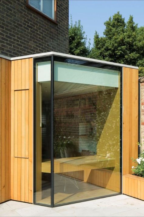 A frameless Oriel reading box window makes Don't Move Improve Awards shortlist. Oriel Window, Glass Box Extension, Box Extension, Architects Studio, Belsize Park, Box Window, Glass Extension, Window Casing, Study Area