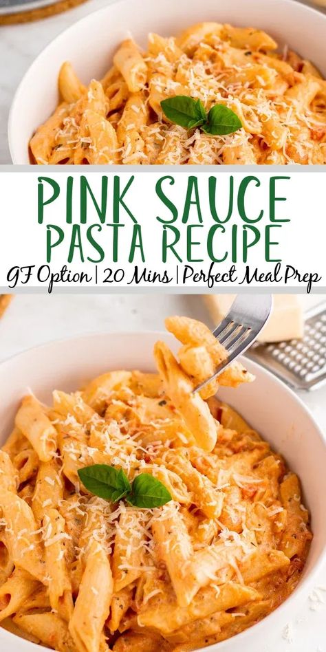 Pink sauce pasta is a simple pasta dish that is quick to make and can easily be made gluten free. This recipe is a classic and is perfect for meal prepping or a simple dinner at home. The homemade pink sauce is simple to make and can be swapped in anywhere you would normally use a pasta sauce and want the pink sauce flavor. #glutenfreerecipes #pastarecipes #easydinnerrecipes #pinksaucepasta #pasta Gluten Free Pasta Sauce Recipes, Gluten Free Pasta Sauce, Homemade Gluten Free Pasta, Pink Sauce Pasta, Gluten Free Recipes For Kids, Easy Pasta Sauce, Pink Sauce, Pasta Sauce Homemade, Simple Pasta