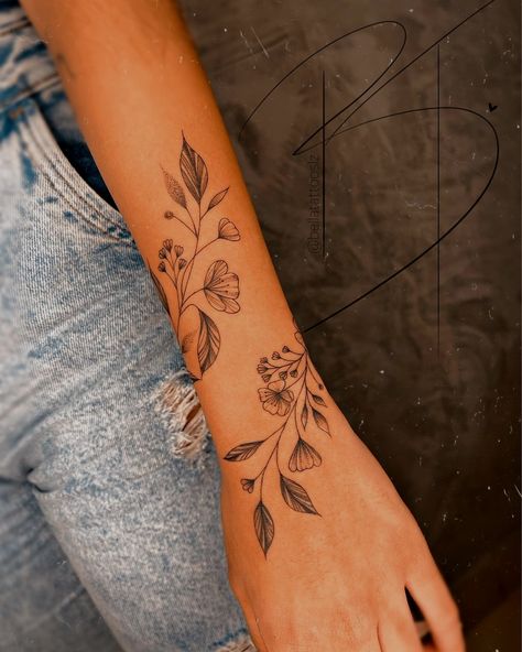 Arm Wrap Tattoo, Wrap Around Wrist Tattoos, Around Arm Tattoo, Wrap Around Tattoo, Wrap Tattoo, Flower Wrist Tattoos, Forearm Tattoo Women, Wrist Tattoos For Women, Editing Tips