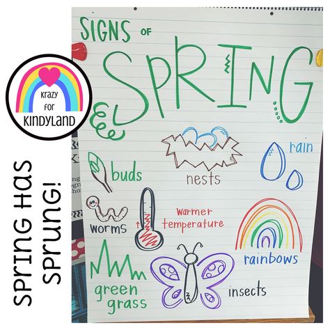 Spring Anchor Chart Kindergarten, First Day Of Spring Activities Kindergarten, Kindergarten May Activities, Spring Anchor Chart, Spring Activities For Kindergarten, Juice Crafts, April Lesson Plans, Chart Presentation, Summer Math Activities