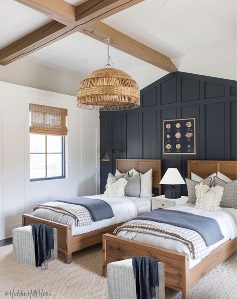 Shop Aileana Solid Wood Panel Bed and other curated products on LTK, the easiest way to shop everything from your favorite creators. Guest Room Ideas Two Beds, Boy Beds, Light Blue Boys Room, Boys Toddler Room, Blue Boys Room, Boys Beach Bedroom, Navy Blue Boys Bedroom, Boy Rooms, Boys Room Ideas