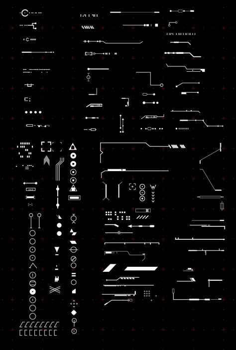 Sci Fi Elements, Hud Elements, Kartu Tarot, Sci-fi Ui, Gfx Design, Cyberpunk Design, Desain Buklet, Graphisches Design, Gui Design