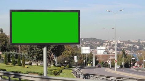 Advertising billboard green screen on sidelines of expressway with traffic Billboard Green Screen, Advertising Billboard, Tree Saw, Video Effects, Cityscape Photos, Logo Banners, Nature Backgrounds, Marketing Design, Green Screen