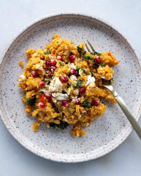 Baked Pumpkin Quinoa Quinoa Pumpkin, Justine Snacks, Pumpkin Quinoa, Fall Recipes Pumpkin, Spiced Chickpeas, Chili Paste, My Feelings, In My Feelings, Do The Work