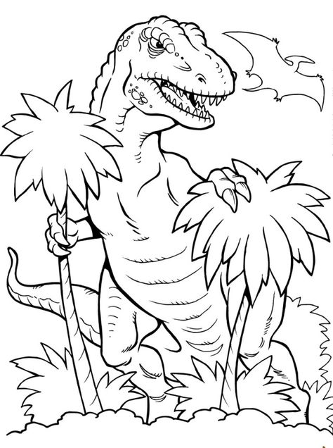 T-Rex Coloring Pages for Kids Dinosaur Printables, Birthday Coloring Pages, Spring Coloring Pages, Dinosaur Coloring Pages, Coloring Sheets For Kids, Dinosaur Coloring, Unicorn Coloring Pages, Dinosaur Kids, Flower Coloring Pages