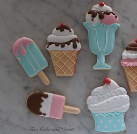 Ice Cream Sundae Cookies Decorated, Ice Cream Truck Cookies, Summer Sugar Cookies, Ice Cream Sunday, Cookie Display, Ice Cream Decorations, Savoury Snacks, Ice Cream Pops, Spring Cookies