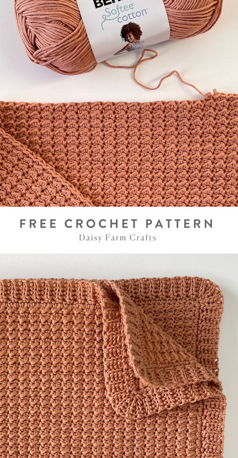 Solid Crochet Blanket, Easy Crochet Baby Blanket For Beginners, Worsted Weight Crochet Patterns, Simple Crochet Baby Blanket Free Pattern, Crochet Patterns Baby Blanket, Easy Crochet Patterns For Beginners, Daisy Farm, Crochet Baby Blanket Free Pattern, Farm Crafts