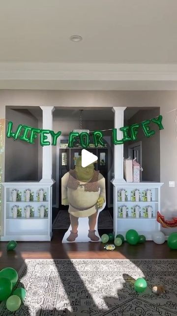 Shrek Bachelorette Party Theme, Last Romp In The Swamp, Last Romp In The Swamp Bachelorette, Shrek Engagement Party, Shrek Bridal Shower Ideas, Shrek Themed Bachelorette Party, Shrek Bachelorette Party, Shrek Party Ideas Decoration, Shrek Themed Party