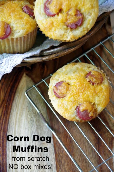 Love homemade corn muffins? Try corn dog muffins from scratch. This easy muffin recipe is a hit with kids and so fast you won't even miss the box! Homemade Corn Muffins, Muffins From Scratch, Easy Muffin Recipe, Dog Muffins, Corn Dog Muffins, Easy Homemade Gifts, Simple Muffin Recipe, Corn Dog, Corn Muffins