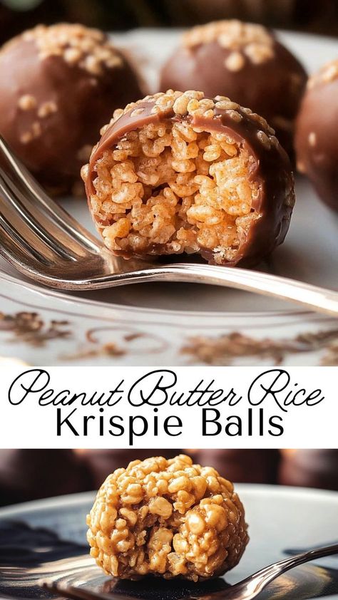 These easy-to-make Peanut Butter Rice Krispie Balls are packed with peanut butter flavor and a delightful crunch. Perfect for kids and adults alike, they’re ideal for a quick dessert or party snack! Rice Crispy Peanut Butter Chocolate Bars, Peanut Butter Corn Flakes Treats, Rice Crispy Treats Recipe Original 3 Ingredients, Peanut Butter Chocolate Rice Krispies, Crunch Bars Recipe Rice Krispies, Recipes With Rice Krispies Cereal, Peanut Butter Balls With Rice Krispies, Rice Krispie Peanut Butter Balls Recipe, Rice Crispy Treats Recipe Original