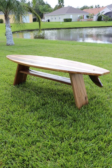 Surfboard Bench, Boys Playroom, Carpentry, Picnic Table, Future House, Surfboard, Artist Inspiration, Bench, Surfing