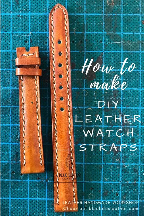 Diy Leather Watch Band, Diy Leather Apple Watch Band, Leather Watch Strap Pattern, Diy Leather Watch Strap, Diy Watch Strap, Watch Strap Ideas, Diy Watch Band, Leder Diy, Watch Strap Design