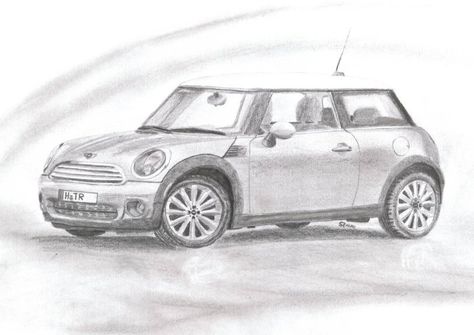 Mini Cooper by edesr.deviantart.com on @DeviantArt Mini Cooper Sketch, Mini Cooper Drawing, Mini Cooper 2010, Mini Morris, Mini Cooper R56, Chinese Dragon Tattoos, Revenge Stories, Bike Sketch, Mini Copper