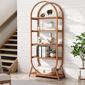 Arched Bookcase, Bookcase Modern, Open Bookshelf, Industrial Bookcases, Open Bookshelves, Kitchen Storage Shelves, Tall Bookcases, Wood Bookshelves, Open Bookcase