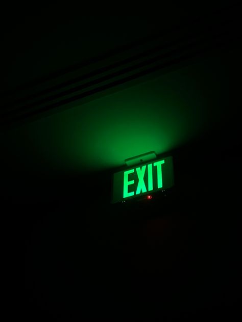 Exit sign aesthetic. Dark aesthetic. Emergency exit. iPhone wallpaper. Run away aesthetic. Green Club Aesthetic, Exit Wallpapers, Emergency Room Aesthetic, Emergency Aesthetic, Voidcore Aesthetic, Exit Sign Aesthetic, Problematic Aesthetic, Neon Room Aesthetic, Leaves Wallpaper Iphone