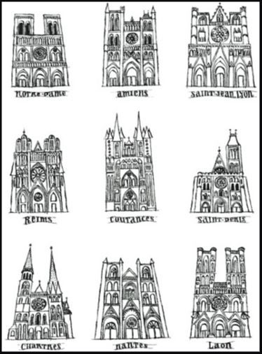 Classe D'art, Art Handouts, Istoria Artei, 6th Grade Art, Gothic Cathedrals, Gothic Cathedral, Art Worksheets, Art Lessons For Kids, Middle School Art