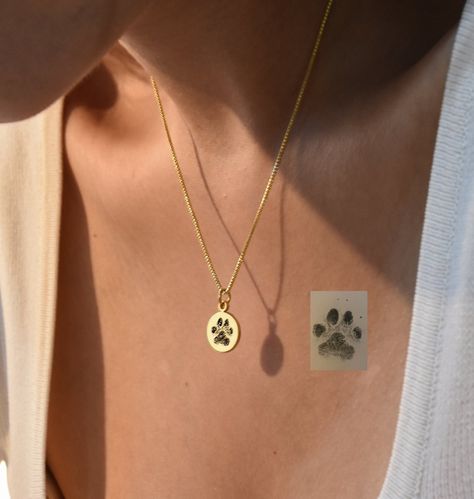 Paw Print Necklace Pet Lover Gift Your Actual Pet Paw - Etsy Blush Decor, Paw Necklace, Pet Bereavement, Pet Paw Print, Paw Print Necklace, Lovers Necklace, Dog Necklace, Dog Jewelry, Pet Paws