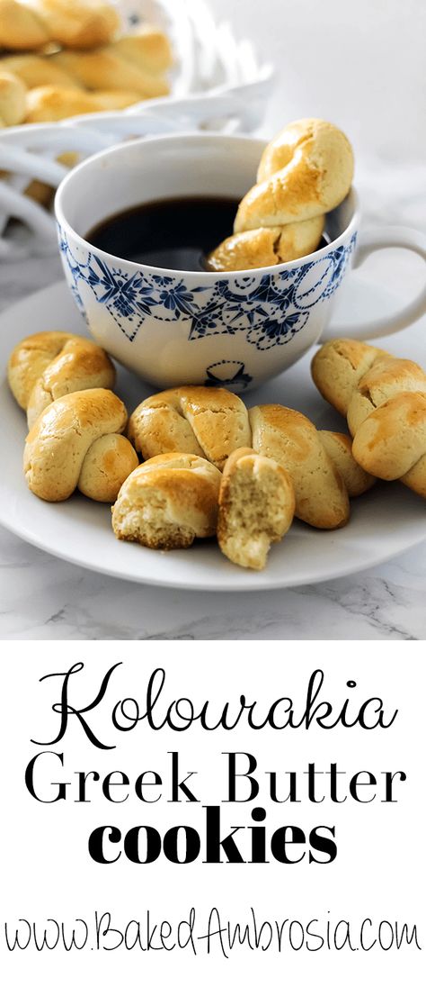 Greek Butter Cookies, Koulourakia Recipe, Butter Cookies Christmas, Easter Biscuits, Greek Pastries, Greek Cookies, Greek Heritage, Macedonian Food, Greek Sweets