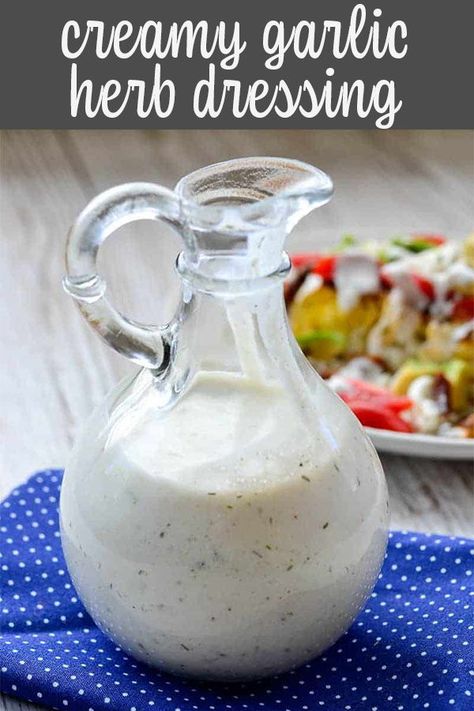 Homemade Buttermilk Ranch, Homemade Dressing Recipe, Creamy Garlic Dressing, Dairy Free Ranch Dressing, Buttermilk Ranch Dressing, Buttermilk Ranch, Homemade Ranch Dressing, Homemade Buttermilk, Homemade Ranch