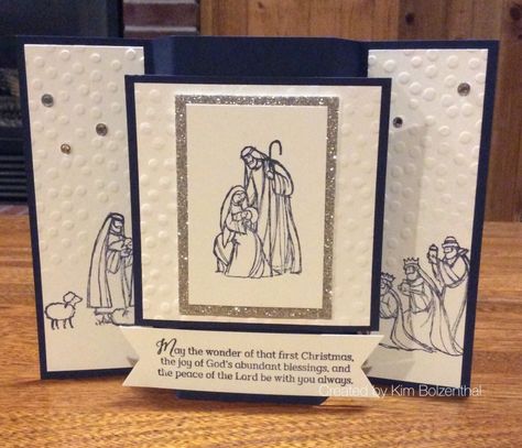 Stampin Up All Ye Faithful, All Ye Faithful Stampin Up Cards, Stampin Up All Ye Faithful Cards, Nativity Cards, Card Stamping, Christmas Card Inspiration, Stampin Up Christmas Cards, Christmas Nativity Scene, Fold Cards