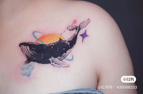 Sea Animals Tattoo, Geometric Line Tattoo, Best Neck Tattoos, Cute Simple Tattoos, Tattoo Mini, Galaxy Tattoo, Mini Tattoo, Chest Tattoos For Women, Tattoo Desings