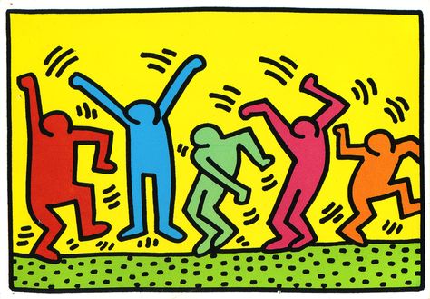 Keith Haring Clothing, Keith Haring Prints, Keith Haring Shirt, Keith Haring Heart, Keith Haring Poster, Keith Haring Art, Pop Art Artists, Haring Art, Dancing Figures