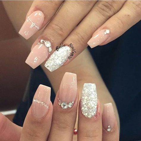 30 Wedding Nail Designs Ideas For Your Big Day - Wonder Cottage French Manicure Short Nails, Wedding Nails For Bride Acrylic, Wedding Nail Designs, Pink Wedding Nails, Nail Designs Ideas, Nails For Bride, Wedding Nail, Wedding Nails For Bride, Wedding Nails Design