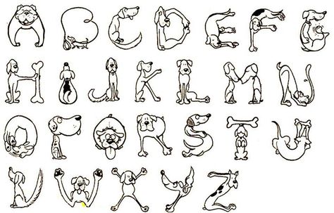 Dog alphabet Dog Alphabet, Alfabet Font, Letter Templates Free, Applique Letters, Alfabet Letters, Typography Alphabet, Alphabet Images, Animal Letters, Alphabet Crafts