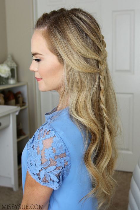 3 Fall Half Up Hairstyles | MISSY SUE Missy Sue Hairstyles, Quick Everyday Hairstyles, Events Hairstyles, Hairstyles For Wedding Guest, Hairstyles For Formal Events, Hairstyles For Formal, Dutch Braid Ponytail, Half Up Hairstyles, Fishtail French Braid