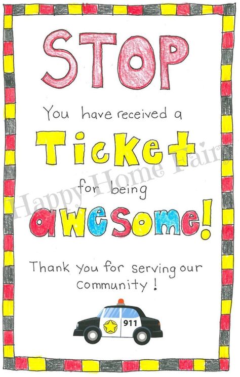 How to Thank a Police Officer - FREE Printable! - Happy Home Fairy Singing Worship, Police Officer Crafts, School Resource Officer, Police Officer Appreciation, Police Crafts, Law Enforcement Appreciation, Police Appreciation, Thank You Poster, Happy Home Fairy