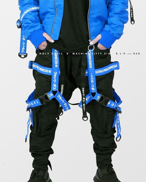 Cyberwear Men, Blue Cyberpunk Outfit, Male Cyberpunk Outfit, Cyberpunk Male Outfit, Cyberpunk Clothing Men, Blue Techwear, Cyberpunk Outfit Men, Cyberpunk Fashion Male, Cyberpunk Outfit Male