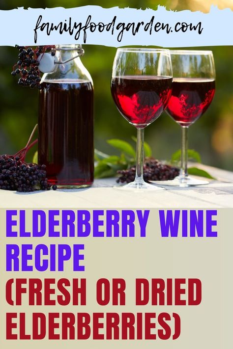 Delicious elderberry wine recipe just for you! Many winemakers also use elderberries to add some flavor and color to other grape wines. For our wine making, we chose to only use elderberries in this recipe. That way we understand the base taste of blue elderberries. Check this pin! #elderberry #elderberrywine #winerecipe Dried Elderberries, Homemade Wine Recipes, Elderberry Wine, Elderberry Recipes, Wine Making Process, Homemade Alcohol, Homemade Liquor, Wine Recipe, Pinot Noir Wine