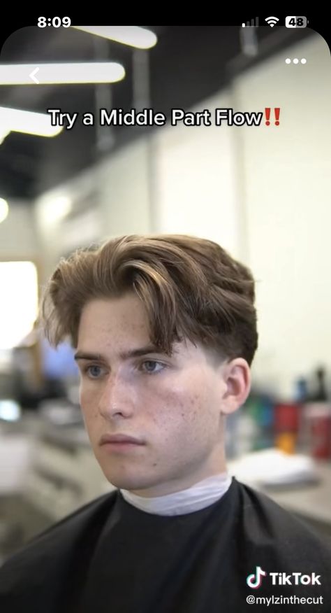 Middle Part Undercut, Middle Part Flow Haircut, Middle Part Flow, Middle Part Hairstyles Men, Flow Haircut, Mens Messy Hairstyles, Mens Haircuts Straight Hair, Hair Cut Guide, Boy Haircuts Short